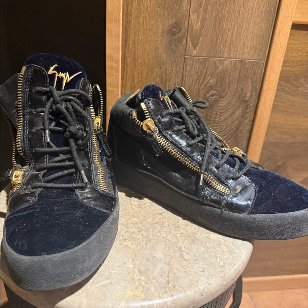 Giuseppe Zanotti Black and Gold Men's Shoes